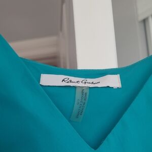 Robert Graham Turquoise V-Neck Blouse